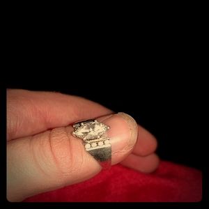 Sterling silver diamond ring